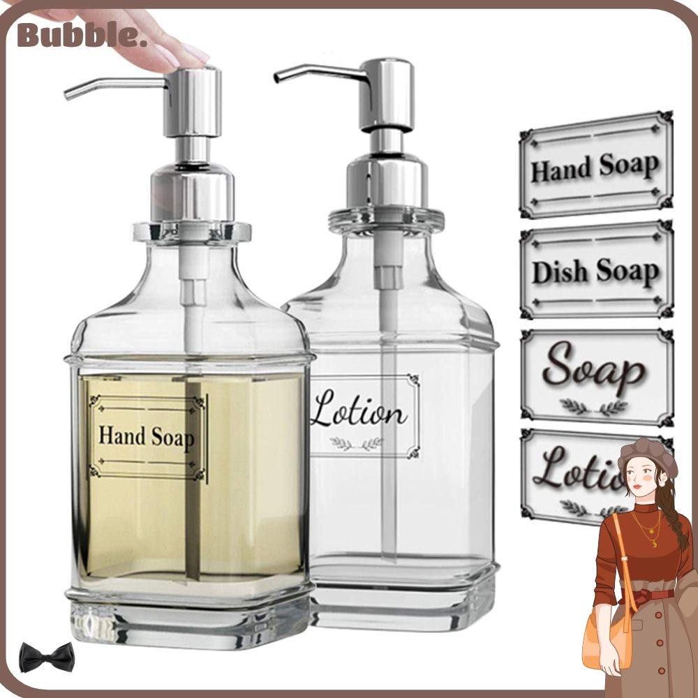 Bubble ขวดแก้วใส่สบู่ แบบหนา ขนาด 300 550 มล. พร้อมฉลากกด