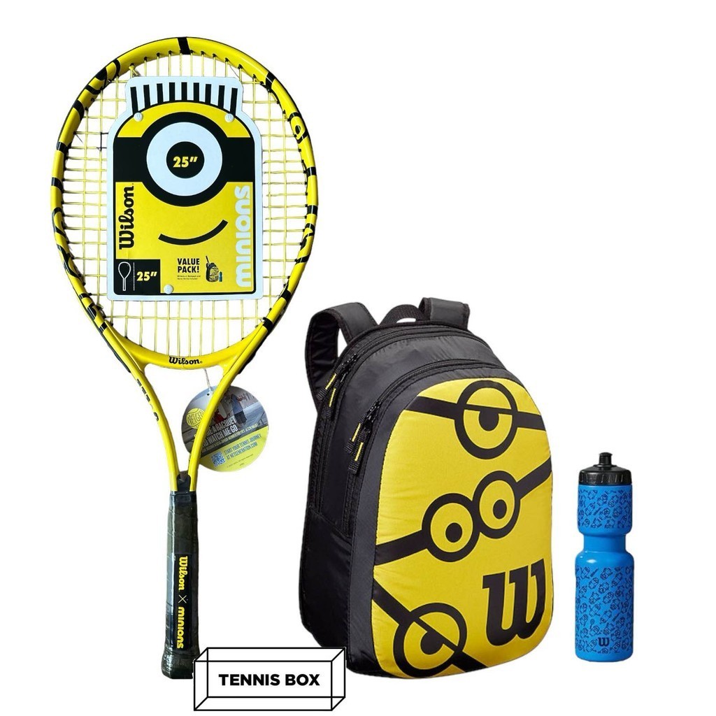 ไม้เทนนิสเด็ก Wilson Minions 25 นิ้ว และ กระเป๋า ขวดน้ำ ของแท้ ส่งไว kid tennis racket