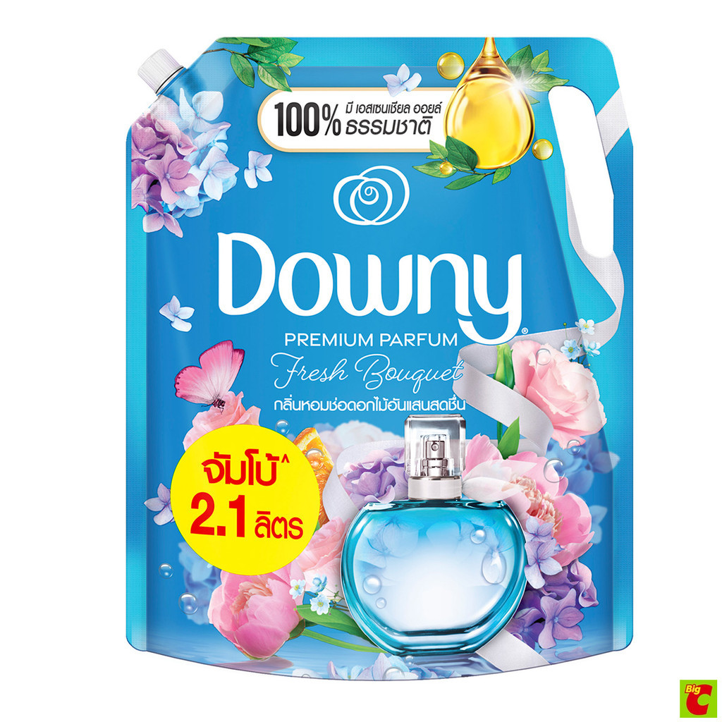 ดาวน์นี่ พรีเมียม เพอร์ฟูม ผลิตภัณฑ์ปรับผ้านุ่ม สูตรเข้มข้นพิเศษ กลิ่นหอมช่อดอกไม้อันแสนสดชื่น 2.1 ล.