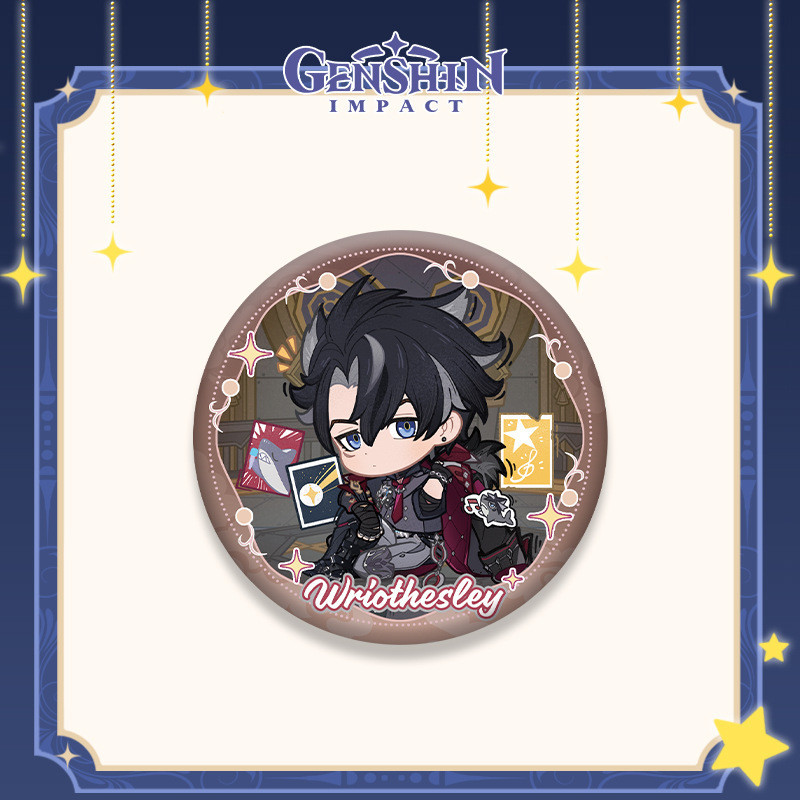 Genshin Impact Wriothesley Neuvillette Lyney Wanderer เข็มกลัดโลหะ ลายตัวอักษร Starlight 5.8 ซม. สําหรับตกแต่งบาร์ - รูปที่ 4