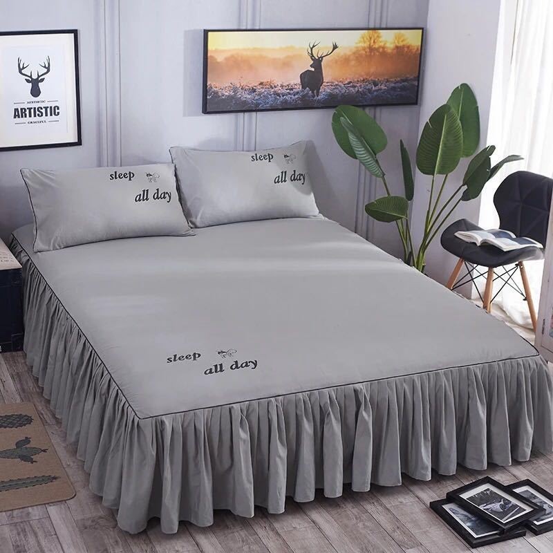 ผ้าคลุมเตียง กันลื่น สีพื้น สําหรับโรงแรม บ้าน