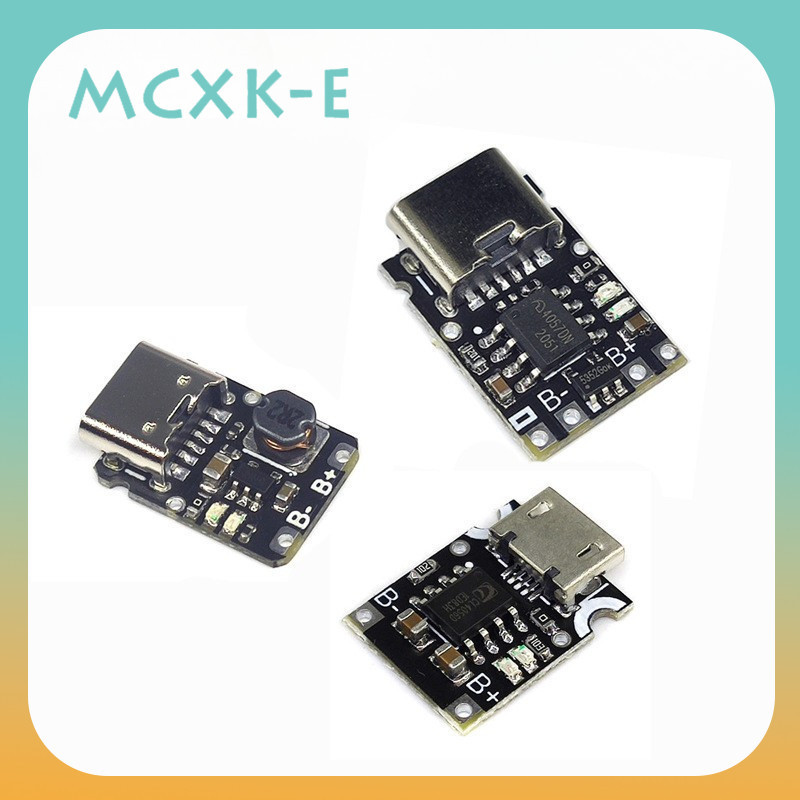Mcxk-e TP4057 โมดูลบอร์ดชาร์จแบตเตอรี่ลิเธียม 1A พอร์ตโพลิเมอร์ Type-C พร้อมตัวป้องกัน TP4056