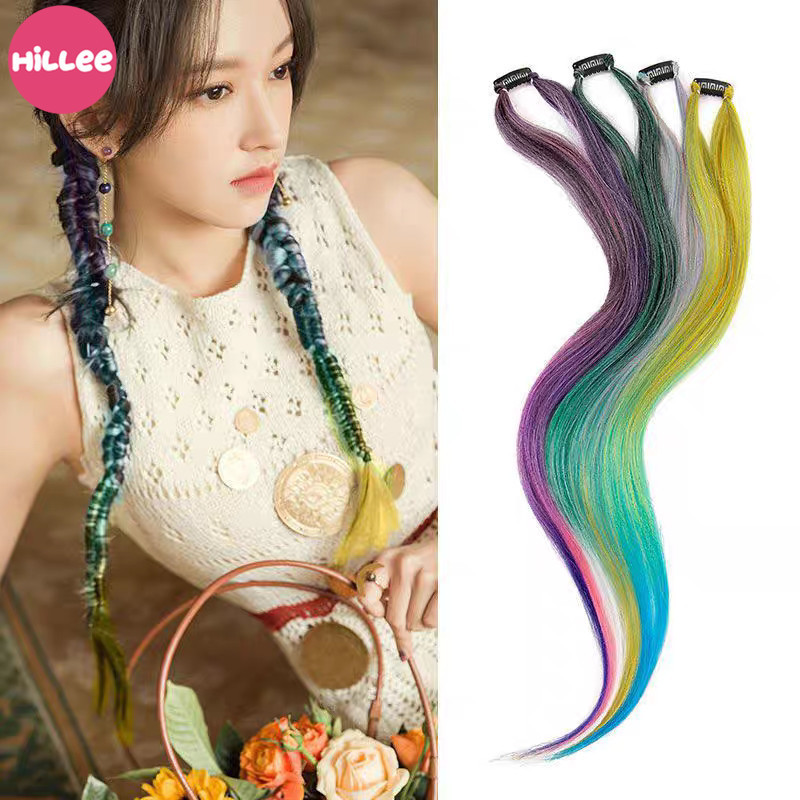 ผมเปียปลอม วิกผมไฮไลท์ ความอิ่มตัวของสี มีสีต่างๆให้เลือก เหมาะสำหรับงานปาร์ตี้ทุกประเภท ราคา ถูกที่สุด ดีลบีเคเค