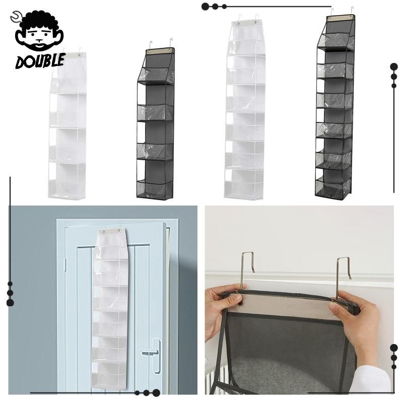 [ Over Door Storage Organizer Space Saver ตู้เสื้อผ้าออแกไนเซอร์หลังประตูจัดเก็บ 4 ช่องสีขาว