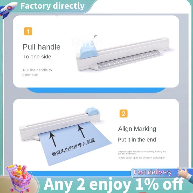 E7-kw-trio 30 หลุม Punchersliding Light Duty กระดาษ Punch A4 B5 A5 A6 B6 A7 B7 ความจุขนาดใหญ่ 5 แผ่น Hole Punch กระดาษ Punch