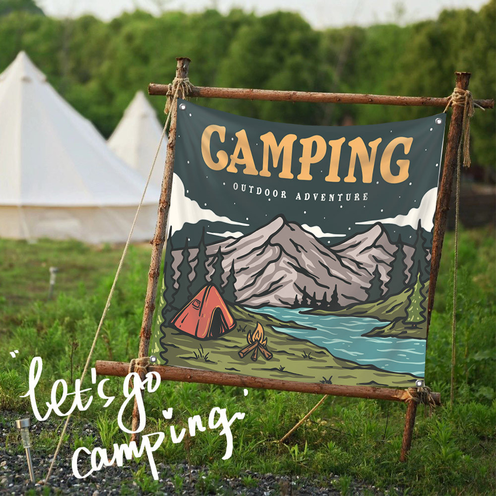 Agirl ผ้าแขวนตั้งแคมป์ผ้าแขวนพื้นหลังผ้าแขวนสไตล์ INS อุปกรณ์ตั้งแคมป์ผ้าตกแต่งความงามกลางแจ้งพรมตั้งแคมป์