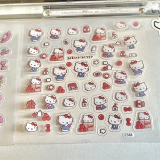 Sanrio pvc สติกเกอร์สติกเกอร์ H สร้างสรรค์สาวการ์ตูน Kuromi Hello Kitty คู่มือเด็ก Cuckoo การ์ดสติกเกอร์ถ้วยน้ํา
