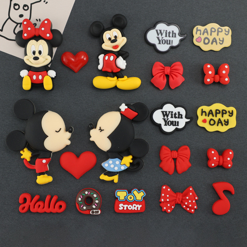 น่ารักหนู Jibitz ตัวอักษรรองเท้า Charms Bow designcs Jibbits Doughnut Jibbit สําหรับรองเท้าเด็กอุปกรณ์เสริม