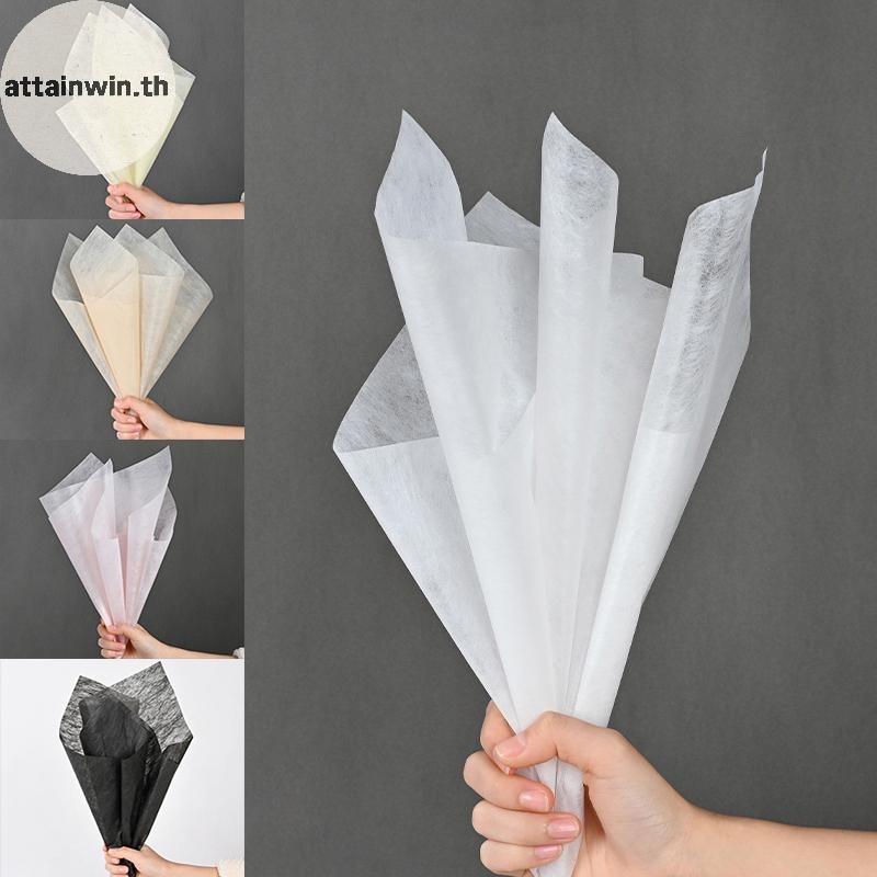 Attainwin 40PCS ดอกไม้บรรจุภัณฑ์กระดาษโปร่งแสงนมผ้าฝ้ายซับกระดาษสําหรับ Florist Wrapping Bouquet งานแต่งงานนุ่มที่มีสีสันตกแต่งกระดาษ th