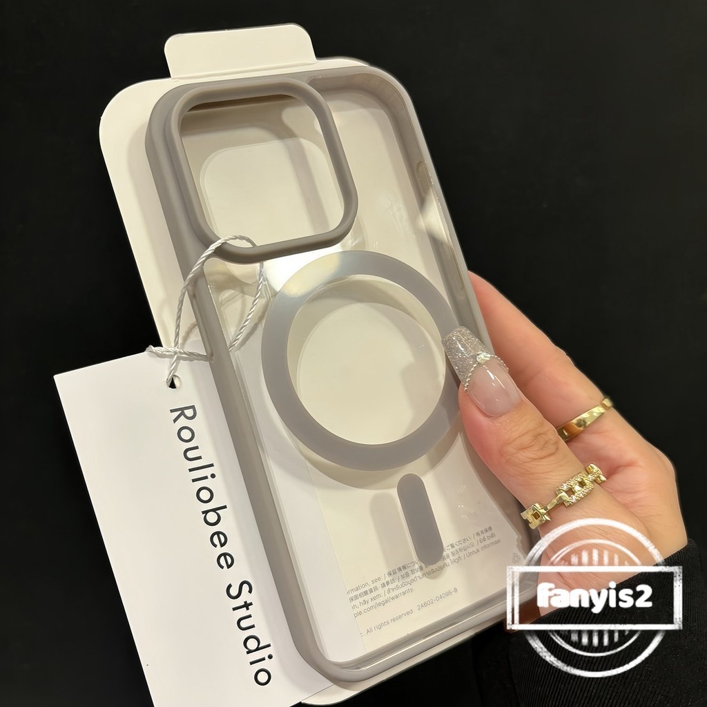 เข้ากันได้กับ iPhone 16 15 14 13 11 12 Pro Max X Xr Xs Max 8 Plus INS Simple โปร่งใสแม่เหล็กดึงดูดเคสโทรศัพท์ Anti Drop กันกระแทกฝาครอบป้องกัน - รูปที่ 3