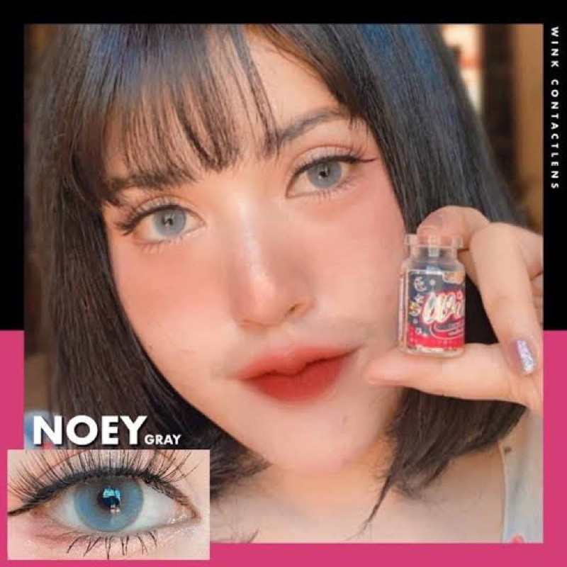 Wink คอนเเทคเลนส์สีเทา สีน้ำตาล สาย ฝ. Noey Bigeye gray ,brown