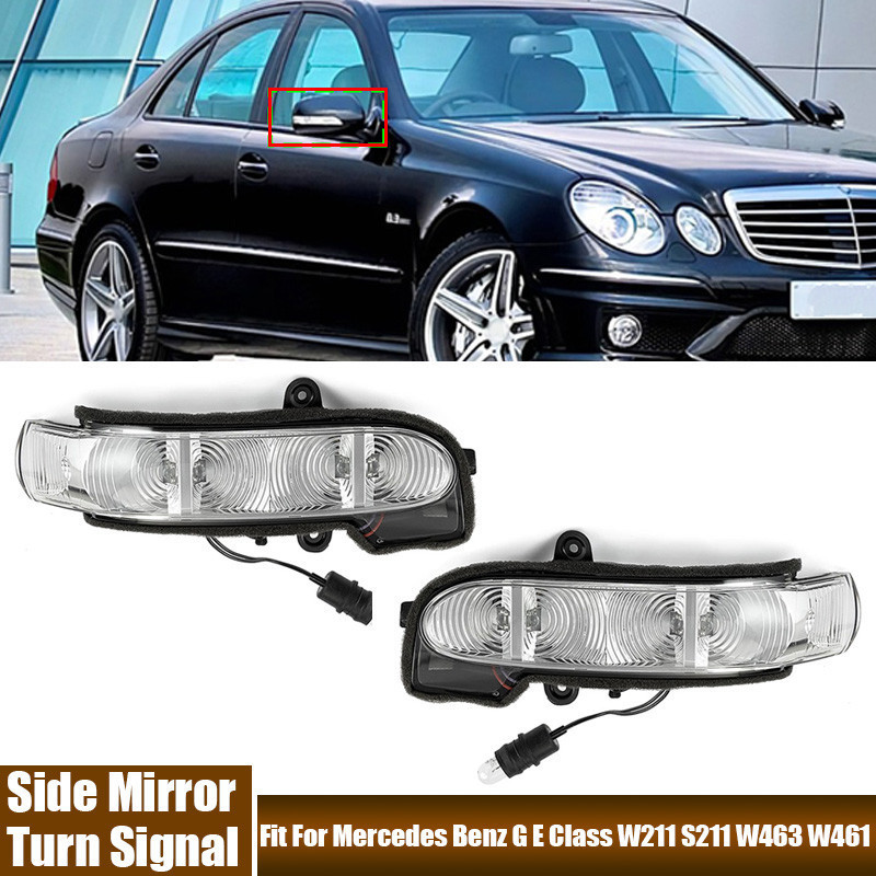 ไฟ LED รถด้านข้างย้อนกลับกระจกไฟเลี้ยวโคมไฟ Fit สําหรับ Mercedes Benz GE Class W211 S211 W463 W461 2