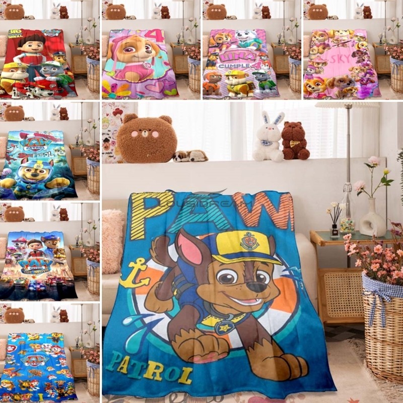 ผ้าห่ม ผ้ากํามะหยี่ แบบนิ่ม ลายการ์ตูนสุนัข PAW patrol น่ารัก สวมใส่สบาย สําหรับเด็ก