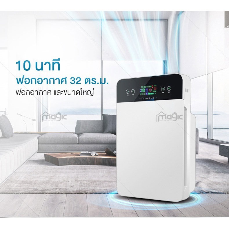 เครื่องฟอกอากาศ เครื่องฟอกอากาศฟังก์ชั่นภาษาไทย สำหรับห้อง 40 ตร.ม.กรองฝุ่น ควัน และสารก่อภูมิแพ้ ไรฝุ่น รับประกัน1ป ราคา ถูกที่สุด ดีลบีเคเค แกลเลอรีภาพที่ 5