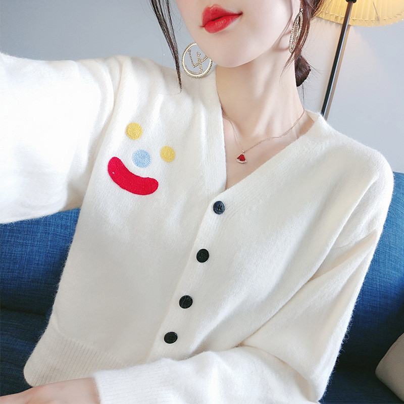 พร้อมส่ง  เสื้อกันหนาวไหมพรม  แขนยาว โอเวอร์ไซต์