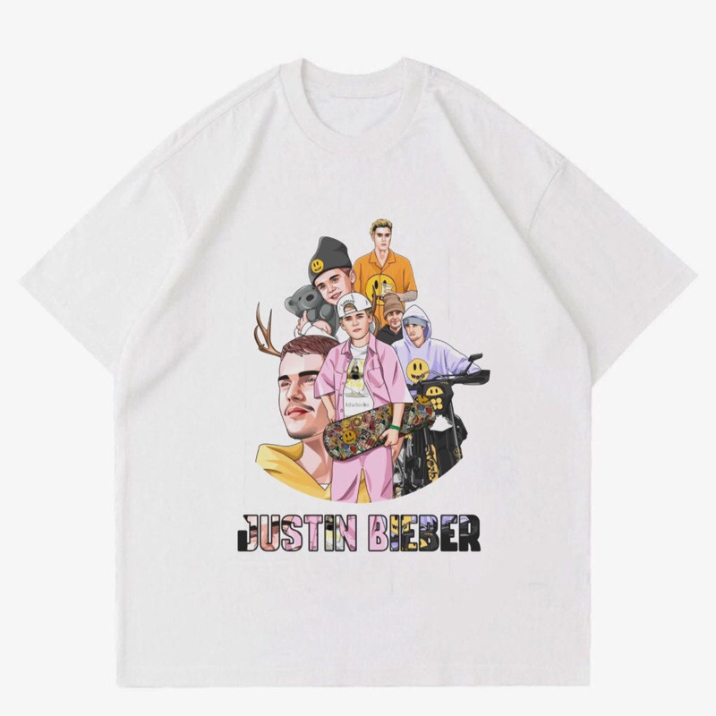 แฟชั่นใหม่ล่าสุด เสื้อยืด พิมพ์ลาย Justin BIEBER VINTAGE "VEKTOR" | เสื้อยืด ลาย Justin BIEBER ART W