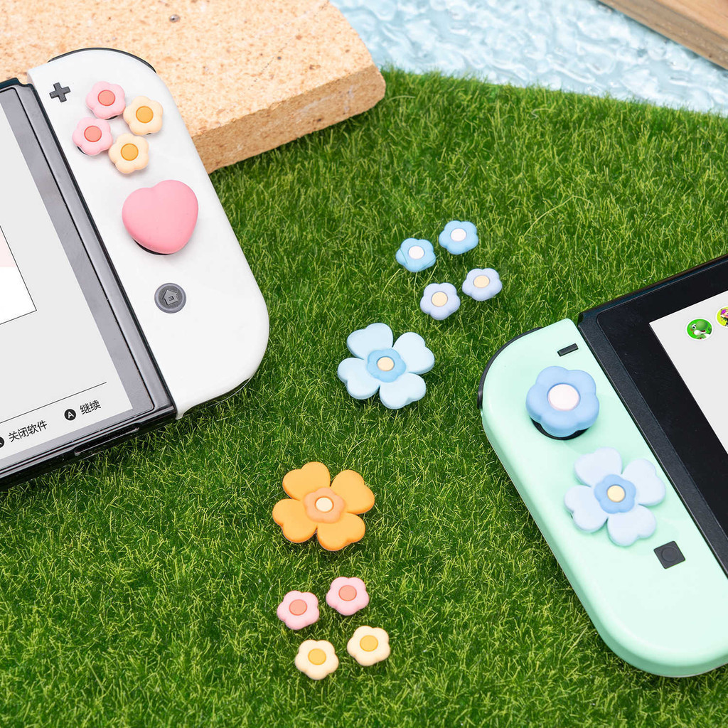 Geekshare ชุดฝาครอบปุ่มกดจอยสติ๊ก ซิลิโคน รูปกบ และเพลา สําหรับ Nintendo Switch OLED Joy-Con