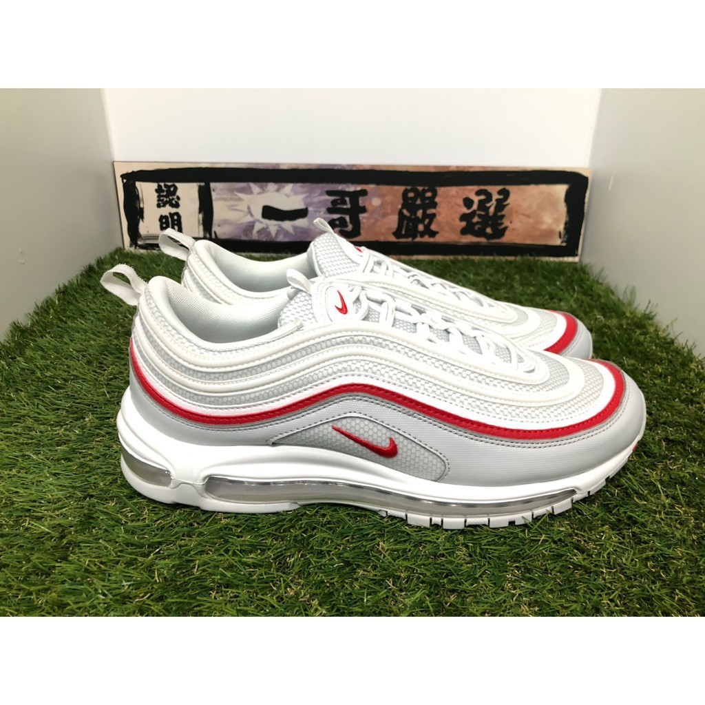 Nike Air Max 97 OG รองเท้าผ้าใบลําลอง สะท้อนแสง สีขาว สีแดง สําหรับผู้ชาย ผู้หญิง AR5531-002