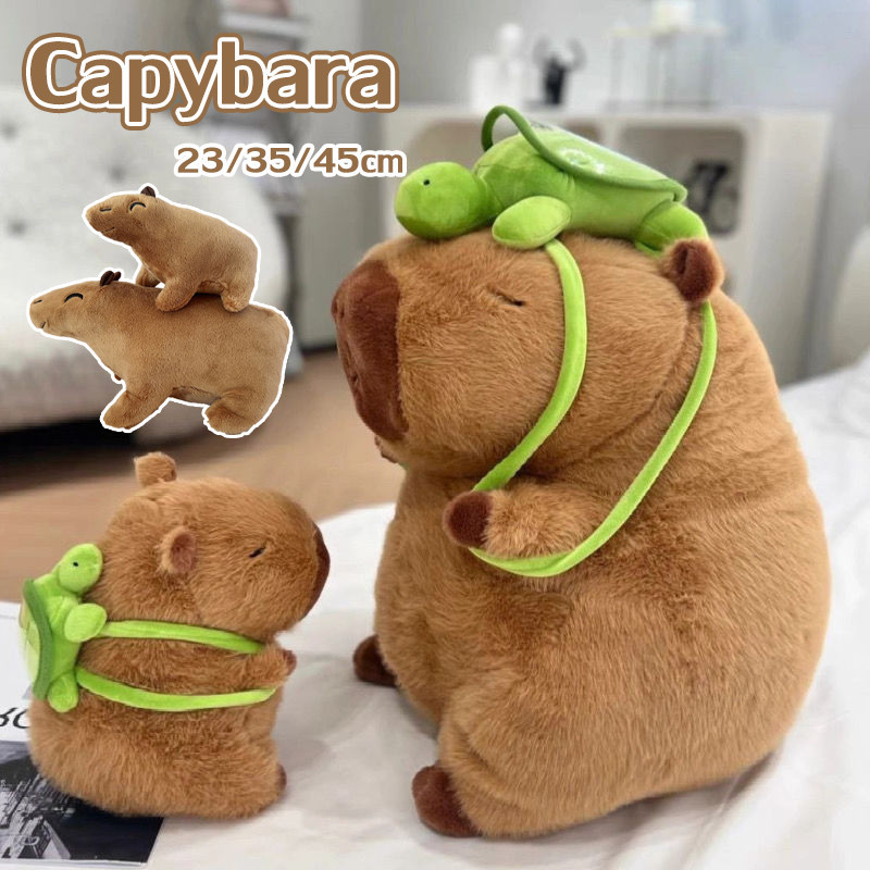 【COD】ตุ๊กตาคาปิบารา ตุ๊กตาสัตว์ น่ารัก พร้อมกระเป๋าเป้สะพายหลัง ของขวัญวันเกิด