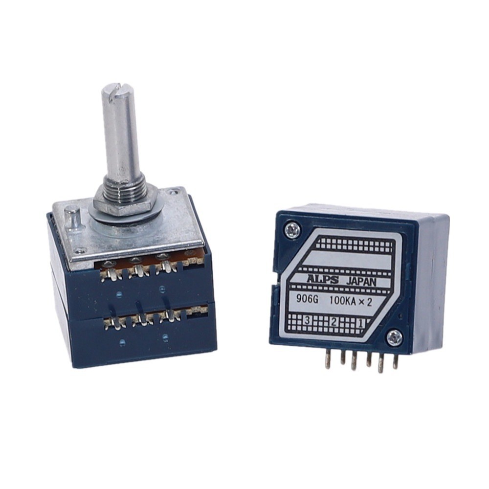 โพเทนชิโอมิเตอร์สวิตช์โรตารี่ 10K 20K 50K 100K 250K 500K ALPS RK27 10~500KAX2 6Ppin