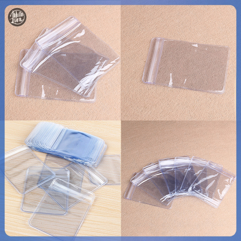 Wl| 100 ชิ้น ใส PVC พลาสติก กระเป๋าใส่เหรียญ เคสกระเป๋าสตางค์ ซองจดหมาย ใหม่