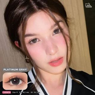 🔥 คอนแทคเลนส์ 💗ขนาดบิ๊กอาย💗 Platinum (kittykwaii) สี : Brown / Gray / Black