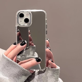 เคสโทรศัพท์มือถือ พร้อมกระจก For iPhone16 11 13 Pro 14 12 13 15 Pro Max 14 PlusXR XS Max Mirror Case สําหรับ สไตล์เกาหลี