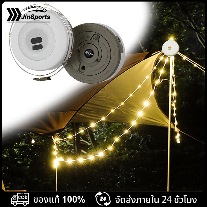 JinSports ตลับเมตร ใหม่ไฟตั้งแคมป์ LED แบบพกพา แบตเตอรี่ความจุABS ไฟledติดห้อง ไฟตกแต่งห้องนอน