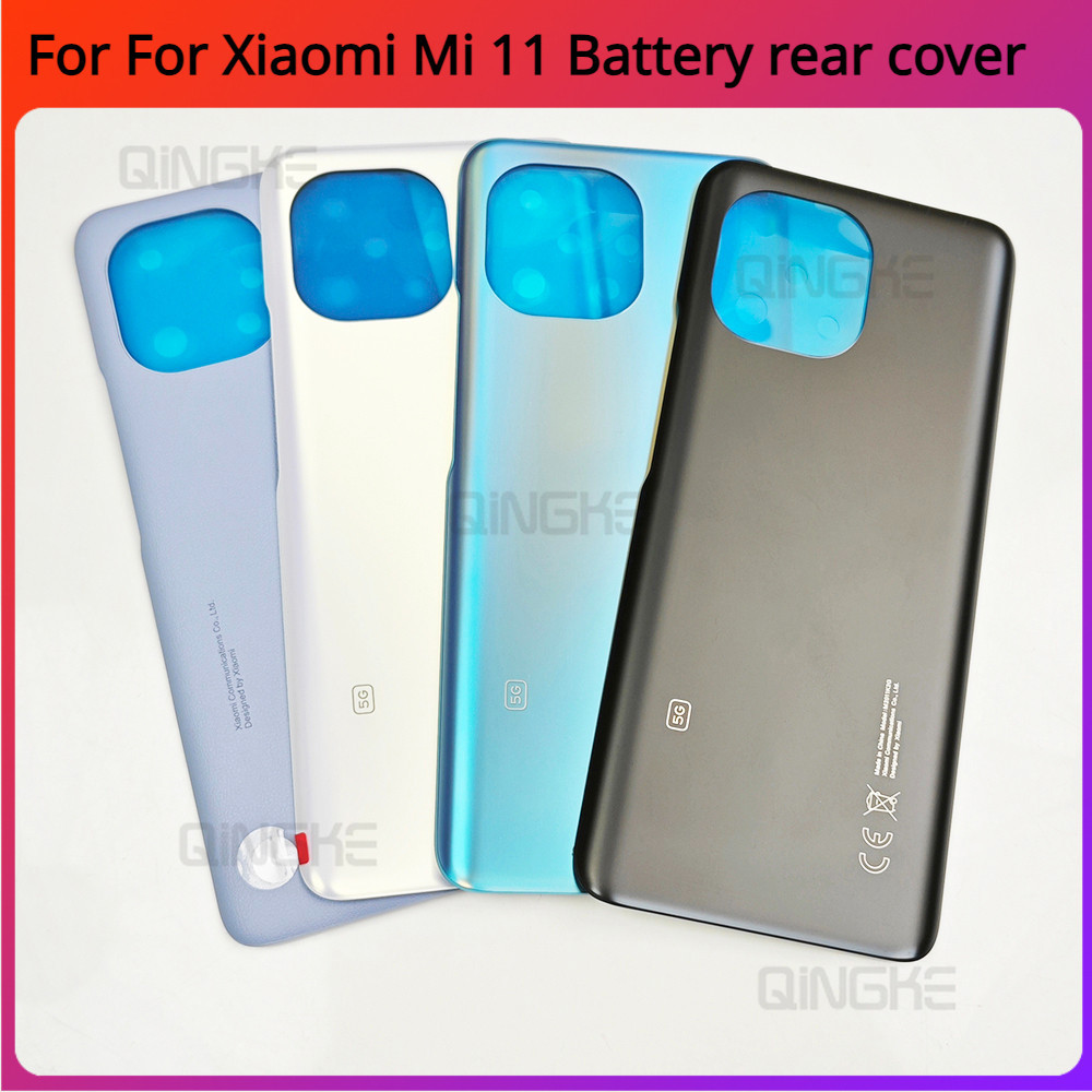 Mi11 100% Gorilla Glass ฝาหลังสําหรับ Xiaomi Mi 11 ประตูหลังเปลี่ยนเคสแข็ง,ฝาครอบด้านหลัง