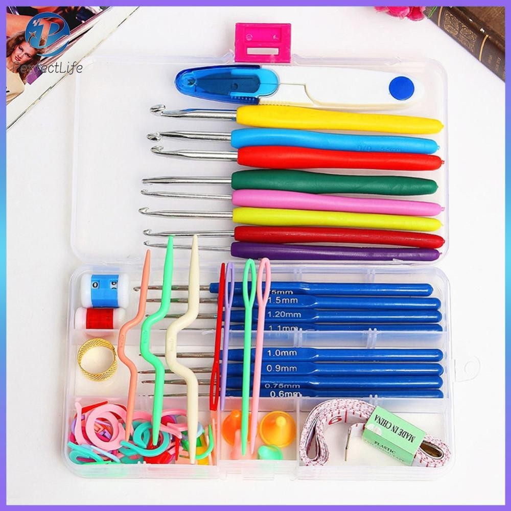 [จัดส่งในพื้นที่] ชุดเข็มตะขอถักโครเชต์ DIY 16 ขนาด [1-3 วันมาถึง]