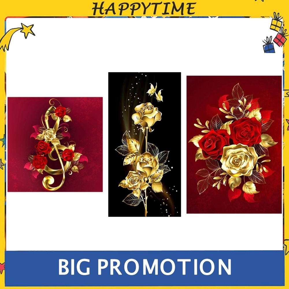 Golden Rose ชุดปักครอสสติตช์ ผ้าแคนวาส 11CT DIY สําหรับตกแต่งบ้าน