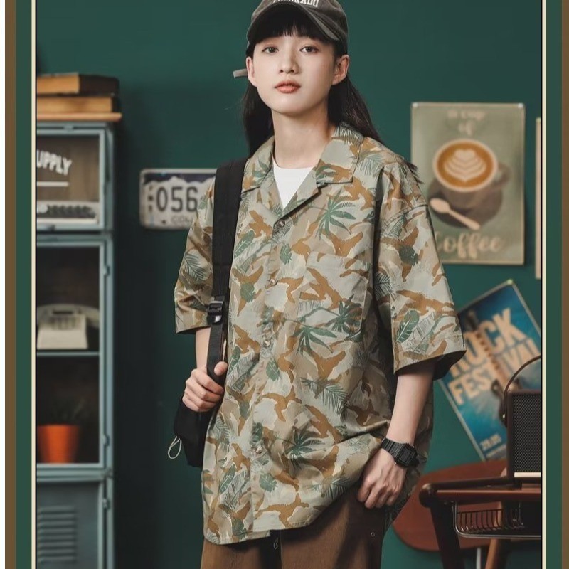 พร้อมส่ง M-3XL ใหม่2026 [ลายแคมปิ้ง-พลังใบ]    เสื้อฮาวาย เชิ้ต ชาย-หญิง ลายสงกรานต์  แขนสั้น สไตล์เกาหลี เสื้อแคมป์ปิ้ง ราคา ถูกที่สุด ดีลบีเคเค แกลเลอรีภาพที่ 5