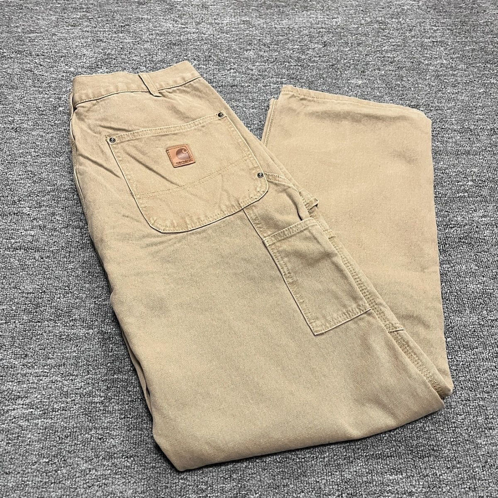 8G5M CARHARTT B136Washed Old Double-Knee Canvas Overalls Men's Cotton Logging Pants