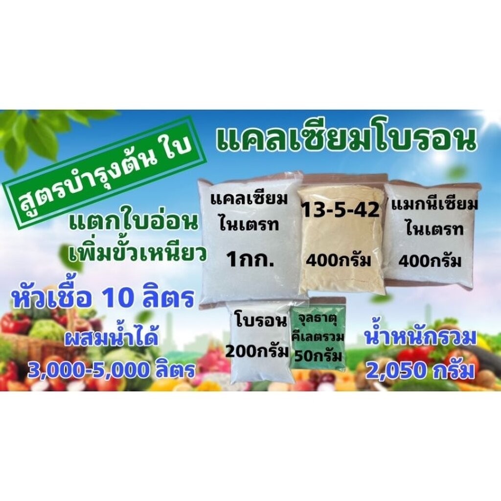 แคลเซียมโบรอน สูตรบำรุงต้น บำรุงใบ ขยายผล ให้ผลไม้มีรสชาติดี ขั้วเหนียว