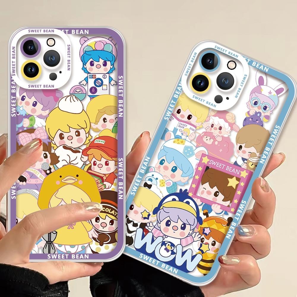 เคสโทรศัพท์มือถือ ซิลิโคนนุ่ม ใส กันกระแทก ลาย Hirono Dimoo Sweet Bean สําหรับ Samsung S24 Ultra S23 Plus S22 S21 S20 S23 FE Note 10 Lite 10 Pro 20 J7 Prime J6 Plus A21S A72 M23