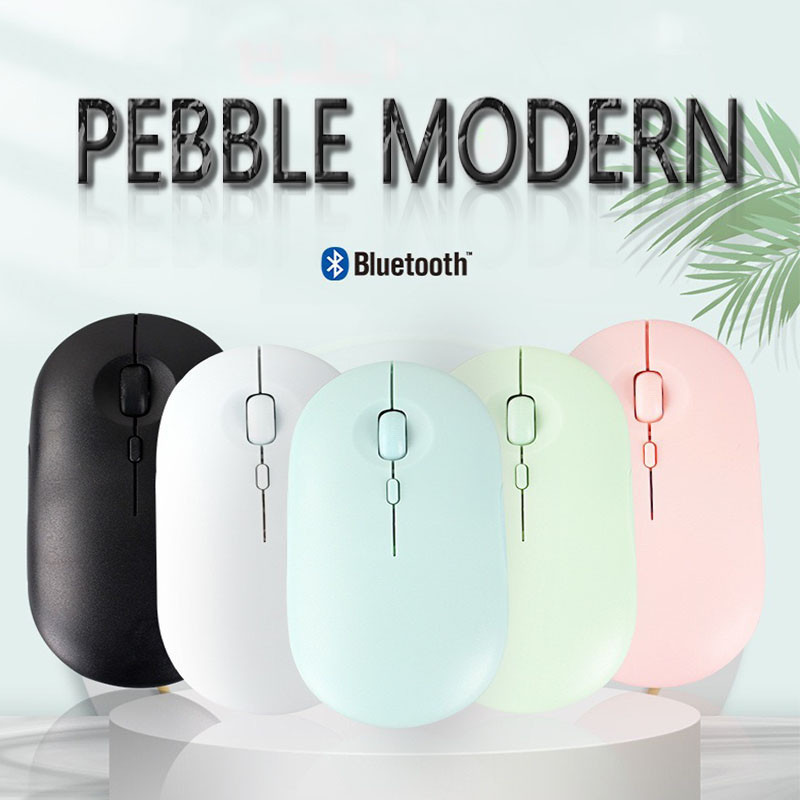 (ชาร์จใหม่ได้) M350 Pebble Modern เมาส์บลูทูธไร้สาย แบบบาง และเงียบ สําหรับแท็บเล็ต แล็ปท็อป และโทรศัพท์