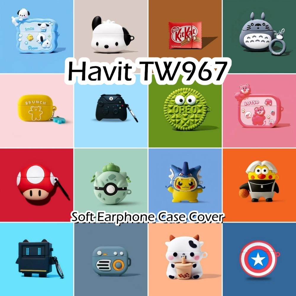 พร้อมส่ง! นําไปใช้กับ Havit TW967 เคส Case เคสหูฟัง การ์ตูนสร้างสรรค์ ซิลิโคนนุ่ม เคส เคสหูฟัง