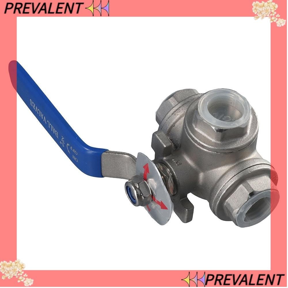 Preva วาล์วบอลสเตนเลส 304 3 ทาง 1/2 นิ้ว ทนแรงดันสูง สีเงิน สําหรับท่อน้ํา น้ํามัน แก๊ส