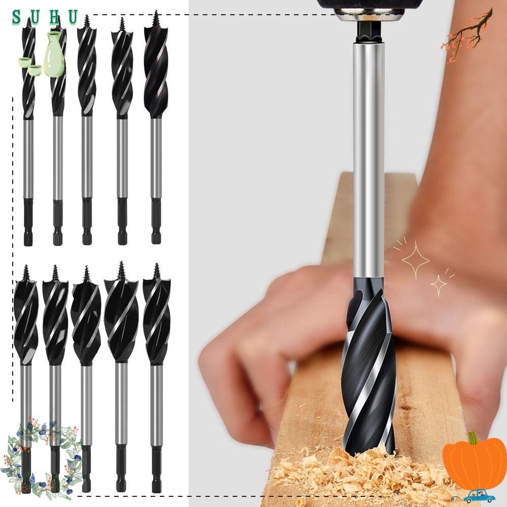 SUHU สว่านเกลียว Wood Fast Cut Auger Drill Bit เจาะไม้ อเนกประสงค์ 6.35มม. 165มม.