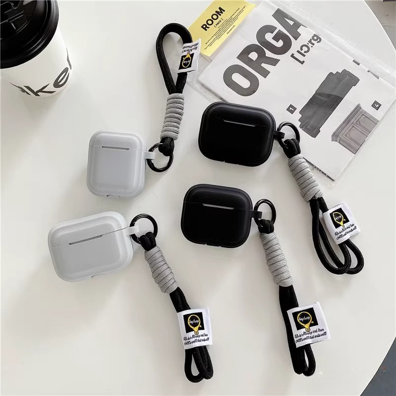 สีเทาดํา เหมาะสําหรับ Airpods1/2 3 Pro Pro2 pro3 Airpods4 ชุดหูฟังไร้สายบลูทูธป้องกันกรณี AirPods Pro3 หูฟังป้องกันกรณี