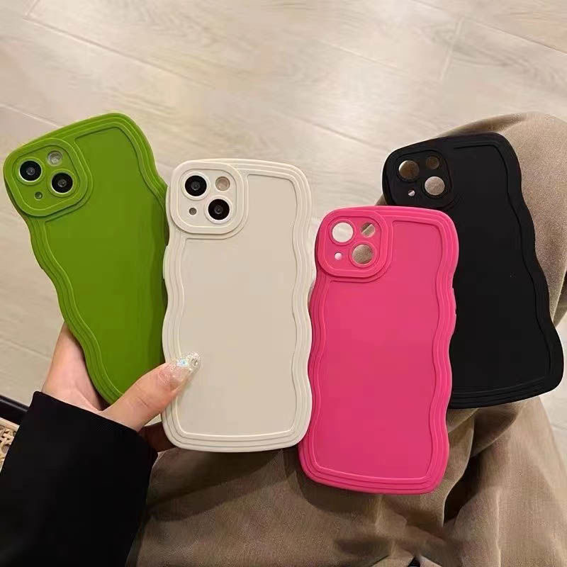 เคสโทรศัพท์ For iPhone 11 12 13 14 15 Pro Max 7 8 Plus 6 6S XS MAX XR X SE 2020 SE3 เคสซิลิโคนนิ่มกันกระแทกสีลูกกวาด
