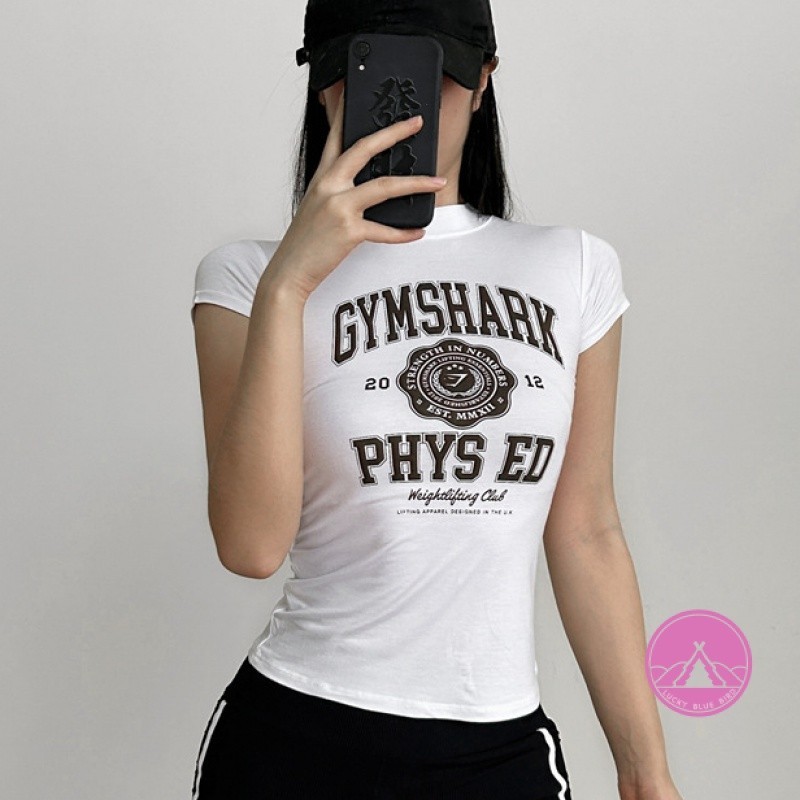 เสื้อกีฬาแขนสั้นลําลอง พิมพ์ลาย แบบแห้งเร็ว เหมาะกับใส่เล่นโยคะ วิ่งกลางแจ้ง สําหรับผู้หญิง