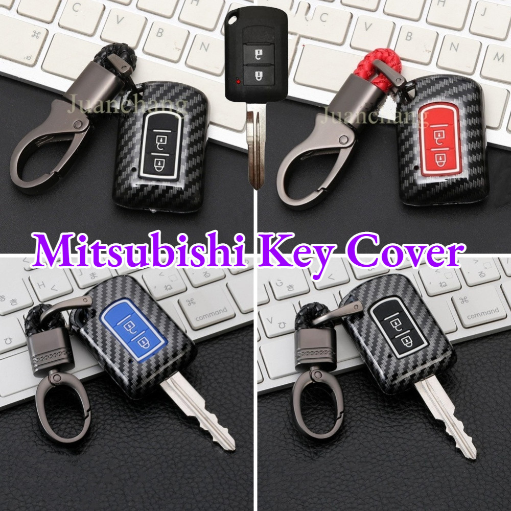 New Carbon ABS Fiber Pattern Car Key Cover Case for Mitsubishi ASX Outlander Xpander Triton Attrage Mirage Lancer Eclipse EX Galant Mirage Pajero 2016 2017 2 Buttons Car Styling