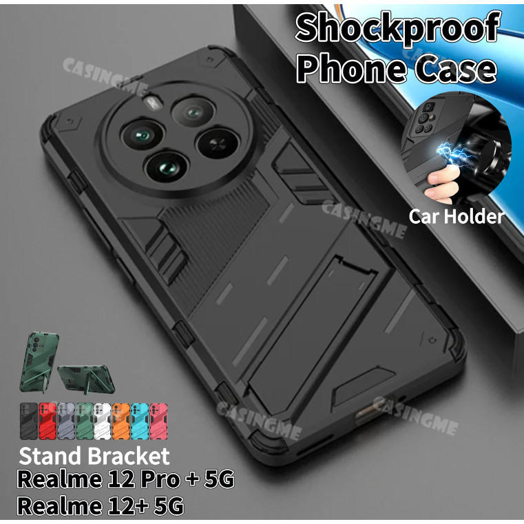 Realme 12 Pro + 5G 12 + 2024 เคสโทรศัพท ์ กันกระแทกสําหรับ Realme12 Pro + 12Pro + Realme12Pro + Realme 12x Pro + Plus 4G 5G Casing Armor Stand Holder Protection Bracket Hard Back Cover