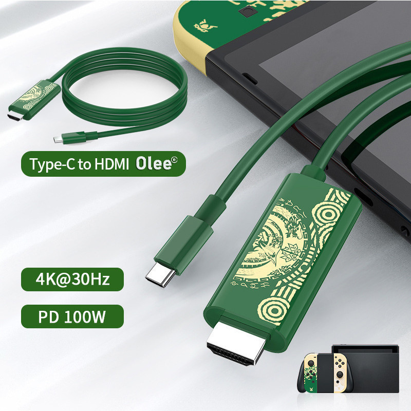 แท่นชาร์จ พร้อมอะแดปเตอร์ HDMI 4K 1080P และพอร์ตชาร์จ 100W สําหรับ Nintendo Switch Dock Nintendo Switch OLED 6 ฟุต