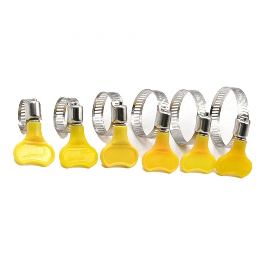 Adjustable Yellow Handle Hose Clamp Heavy duty and Corrosion Resistant Set of 10