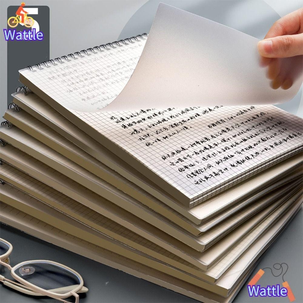 Wattle สมุดโน้ตไดอารี่ แบบพลิกขึ้น ขนาด a4 A5 B5 ลายตาราง พร้อมปก PP สําหรับนักเรียน
