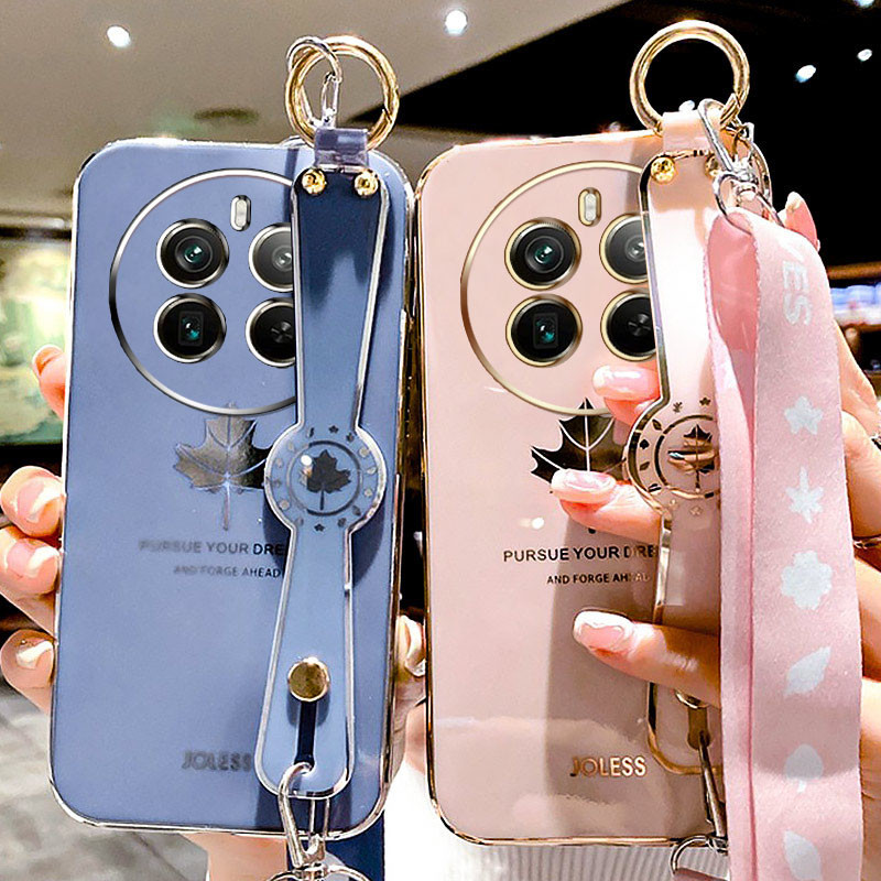Casing Oppo Realme 12 Pro Plus 5G Realme 12 Pro + Realme 12 + 5G Realme 12X Realme C65 4G 5G Narzo 70X 5G ยอดนิยม Maple Leaf สายรัดข ้ อมือ TPU Soft Case