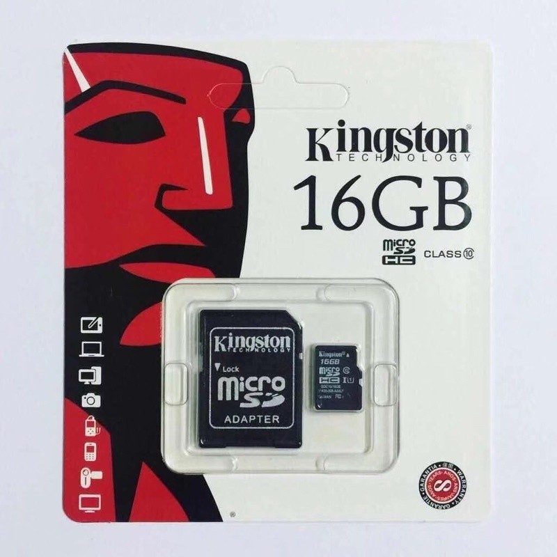 Memory Card Kingston Memory Card Micro SD SDHC 16GB Class 10 คิงส์ตันเมมโมรี่การ์ด 16GB Kingston