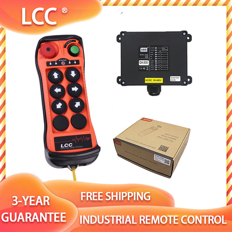 Lcc QA600 เครื่องส่งสัญญาณไร้สาย 433mhz 6 ปุ่ม ความเร็วเดียว 1 ตัวรับสัญญาณ +1เครนควบคุมระยะไกล รถบรรทุกติดเครน รอกไฟฟ้า